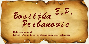 Bosiljka Pribanović vizit kartica